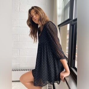 Sunday Best Jinx black polka dot mini dress size medium